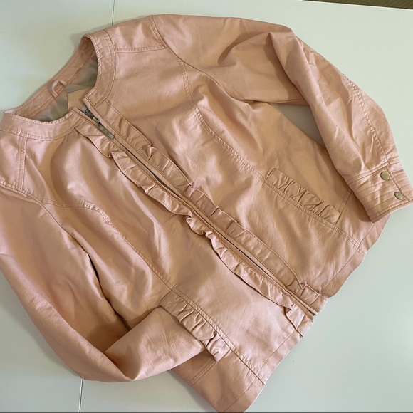 Faux Pink Leather Spring Jacket - Picture 2 of 8